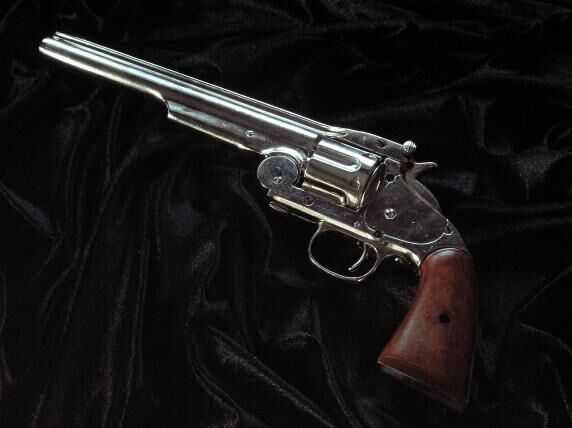 ŁAMANA SREBRNA REPLIKA REWOLWER SMITH&WESSON Z 1869 r. (1008/NQ)
