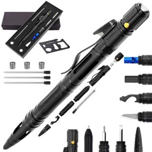 DŁUGOPIS TAKTYCZNY WOJSKO NIEZBĘDNIK SURVIVAL LED 12W1 KUBATON PEN-2