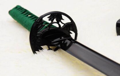 MIECZ SAMURAJSKI WAKIZASHI, STAL WYSOKOWĘGLOWA 1095 WARSTWOWANA CZARNA DAMASCEŃSKA, R829