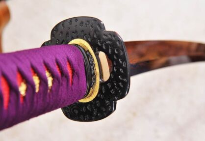 MIECZ SAMURAJSKI KATANA DO TRENINGU, STAL 1095 + WARSTWOWANA CZERWONA DAMASCEŃSKA, HARTOWANY GLINKĄ, SANMAI R1013