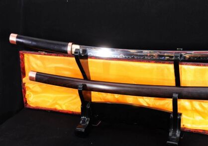 Samuraischwert Shirasaya MARU 1095 Hartstahl, gehärtetem Ton, Ebenholz Saya R799