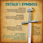 Ekskluzywny NOŻYK DO LISTÓW MINIATURKA HISTORYCZNY MIECZ KAROLA WIELKIEGO 27 CM PLUS STOJAK (06) - 5