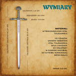 Ekskluzywny NOŻYK DO LISTÓW MINIATURKA HISTORYCZNY MIECZ KAROLA WIELKIEGO 27 CM PLUS STOJAK (06) - 4