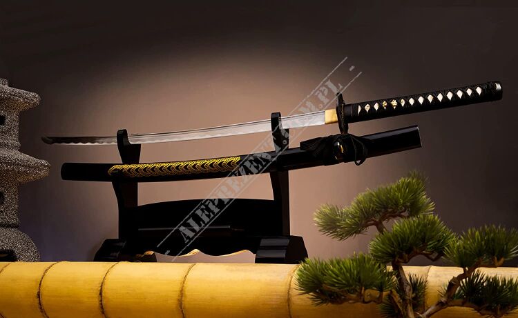 Katana Schwert Stark - Samurai Schwert aus Stahl - Hamon zum Training - Handgefertigt Katana Schwert Scharf Echt - Japanisches Sword Nur Fur Erwachsene - Katana Schwerter - Ninja Schwert (7KM5-410)