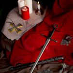 KRÓTKI MIECZ TEMPLARIUSZY DUŻY SZTYLET  Z POCHWĄ TX1063-230A 58CM - 5