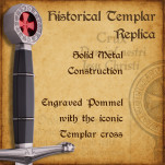 KRÓTKI MIECZ TEMPLARIUSZY DUŻY SZTYLET  Z POCHWĄ TX1063-230A 58CM - 2