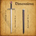 KRÓTKI MIECZ TEMPLARIUSZY DUŻY SZTYLET  Z POCHWĄ TX1063-230A 58CM - 3