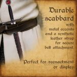 KRÓTKI MIECZ TEMPLARIUSZY DUŻY SZTYLET  Z POCHWĄ TX1063-230A 58CM - 4