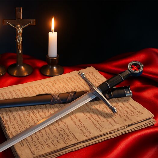 KRÓTKI MIECZ TEMPLARIUSZY DUŻY SZTYLET  Z POCHWĄ TX1063-230A 58CM