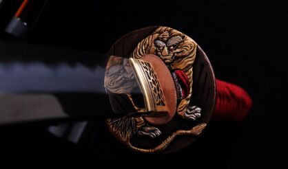 MIECZ SAMURAJSKI KATANA SHIHOZUME DO TRENINGU, STAL WYSOKOWĘGLOWA 1095 WARSTWOWANA, HARTOWANA GLINKĄ, R767