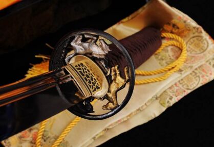 MIECZ SAMURAJSKI HONSANMAI KATANA DO TRENINGU, STAL WARSTWOWANA I WYSOKOWĘGLOWA 1095, HARTOWANA GLINKĄ, R806