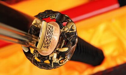 MIECZ JAPOŃSKI SAMURAJSKI NINJA HONSANMAI DO TRENINGU, STAL WYSOKOWĘGLOWA 1095 ORAZ WARSTWOWANA, HARTOWANY GLINKĄ R330