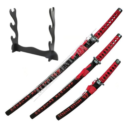 ZESTAW KATANA WAKIZASHI TANTO ZE STOJAKIEM 5KM30-3PC