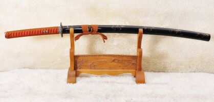 Katana Samurai-Schwert STEEL RED Schicht Damaskus-Stahl, gehärtetem Ton, Sanmai r1012