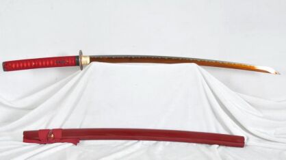 1095 kohlenstoffstahl Katana Japanischen Schwert Unokubi-Zukuri Rote Klinge Abrasived Hamon R1203