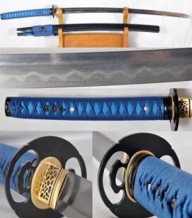 Gefalteter Stahl-Lehm temperierte Katana japanisches Samurai-Schwert R1185