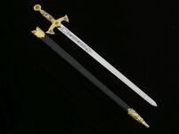 ZŁOTY MIECZ TEMPLARIUSZY Z POCHWĄ JT6136GU MEGA HIT 84CM - 4