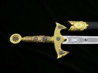 ZŁOTY MIECZ TEMPLARIUSZY Z POCHWĄ JT6136GU MEGA HIT 84CM - 3