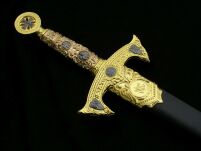 ZŁOTY MIECZ TEMPLARIUSZY Z POCHWĄ JT6136GU MEGA HIT 84CM - 8