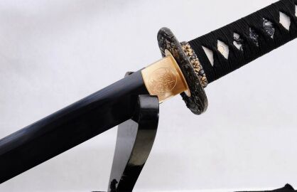 JAPANISCHE Samurai Ninja Schwert, 1095 High Carbon Steel geschichtet Damaskus schwarz, R835
