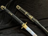 Tachi Katana Einmalig Schwert Scharf Echt Zum Training Metall Stahl 1045 Samurai 100% Handarbeit nur für Erwachsene - 18 Jahre erforderlich DS092BK - 21