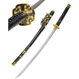 Tachi Katana Einmalig Schwert Scharf Echt Zum Training Metall Stahl 1045 Samurai 100% Handarbeit nur für Erwachsene - 18 Jahre erforderlich DS092BK