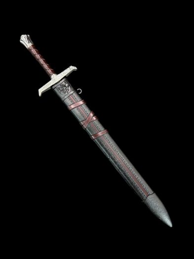 Mini Miecz Króla Artura z Pochwą 22 cm inspirowany filmem Nożyk Do listów plus Stojak i pudełko prezentowe KW1129