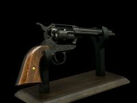 PEACE MAKER 1873 COLT SINGLE ACTION ARMY 45 CAL kürzeres schwarzes Holz (k1062-1W) - 12
