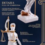 Okazała Biała Temida z wagą i mieczem 31 cm rzeźba symbol sprawiedliwości sygnowana 57 Special Replicas TEM-02 - 11