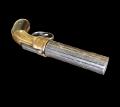 PISTOLET PIEPRZNICZKA SYGNOWANY ALLEN & THURBER 1837r. złoty (K8652-L) - 3