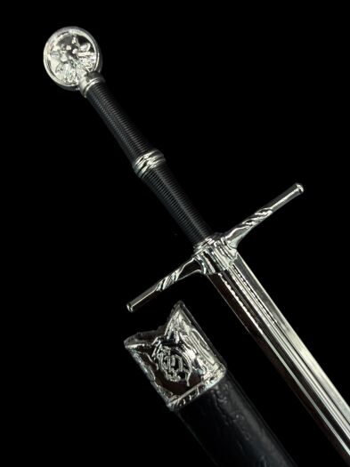 Mini Miecz Geralta z Pochwą 22 cm inspirowany Wiedźmin the Witcher Nożyk Do listów plus Stojak i pudełko prezentowe KW1136