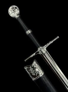 Mini Miecz Geralta z Pochwą 22 cm inspirowany Wiedźmin the Witcher Nożyk Do listów plus Stojak i pudełko prezentowe KW1136