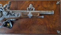 ORIGINAL GEWEHR Steinschloss auf Holzbrett (K1095-51) - 2