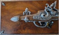 ORIGINAL GEWEHR Steinschloss auf Holzbrett (K1095-51) - 3