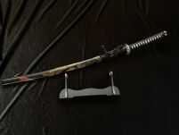 Drachen Katana Schwert scharf echt zum Training Metall Dazu der Ständer Stahl 1060 Samurai 100% Handarbeit nur für Erwachsene - 18 Jahre erforderlich 4KM91-409BKA - 4