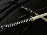 Drachen Katana Schwert scharf echt zum Training Metall Dazu der Ständer Stahl 1060 Samurai 100% Handarbeit nur für Erwachsene - 18 Jahre erforderlich 4KM91-409BKA - 7