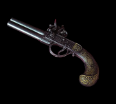 ANGIELSKI DWULUFOWY PISTOLET SKAŁKOWY Z XVIII w (K1114) - 2