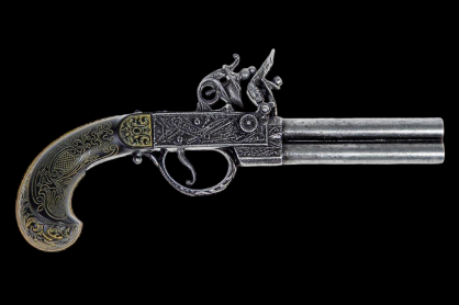 ENGLISH GUN Double Barreled Steinschloss aus dem achtzehnten Jahrhundert (K1114)