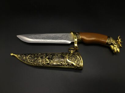 KORDZIK MYŚLIWSKI Z GŁOWĄ JELENIA DARZ BÓR PREZENT DLA MYŚLIWEGO 32 CM JT7069G