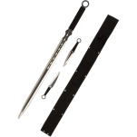 EIN Satz 1 Katana Ninja Schwert und 2 Wurfmesser scharf echt zum Training Metall Stahl Samurai Nur für Erwachsene 68 cm - 18 Jahre erforderlich FM-644D - 7