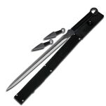 EIN Satz 1 Katana Ninja Schwert und 2 Wurfmesser scharf echt zum Training Metall Stahl Samurai Nur für Erwachsene 68 cm - 18 Jahre erforderlich FM-644D - 6