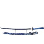 Profesjonalny Ostry Miecz Katana Błękitna Stal 1095 z Pochwą Stojakiem i Skrzynią Prezentową GXSW-03 - 4