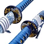 Profesjonalny Ostry Miecz Katana Błękitna Stal 1095 z Pochwą Stojakiem i Skrzynią Prezentową GXSW-03 - 5