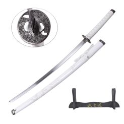 SAMURAJSKI MIECZ KATANA BIAŁY SMOK Z POCHWĄ + STOJAK ZS574L