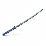 Profesjonalny Ostry Miecz Katana Niebieska Stal 1095 z Pochwą Stojakiem i Skrzynią Prezentową GXSW-02 - 9