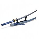 Profesjonalny Ostry Miecz Katana Niebieska Stal 1095 z Pochwą Stojakiem i Skrzynią Prezentową GXSW-02 - 7