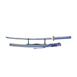 Profesjonalny Ostry Miecz Katana Niebieska Stal 1095 z Pochwą Stojakiem i Skrzynią Prezentową GXSW-02 - 11