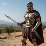 Miecz Grecki Miecz Hoplity Miecz Leonidasa inspirowany 300 Spartan 75 cm z pochwą i pasem ZS9407 - 11