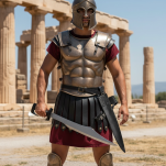 Miecz Grecki Miecz Hoplity Miecz Leonidasa inspirowany 300 Spartan 75 cm z pochwą i pasem ZS9407 - 2