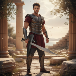 Miecz Grecki Miecz Hoplity Miecz Leonidasa inspirowany 300 Spartan 75 cm z pochwą i pasem ZS9407 - 7